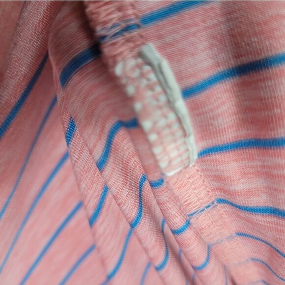 Johnnie-O Men's Golf Polo Shirt Size  L Pink Blue Striped Performance - Picture 10 of 10